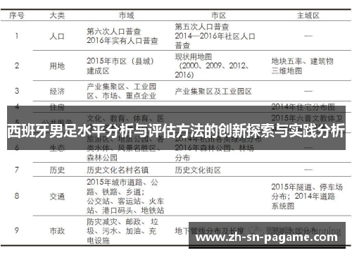 西班牙男足水平分析与评估方法的创新探索与实践分析